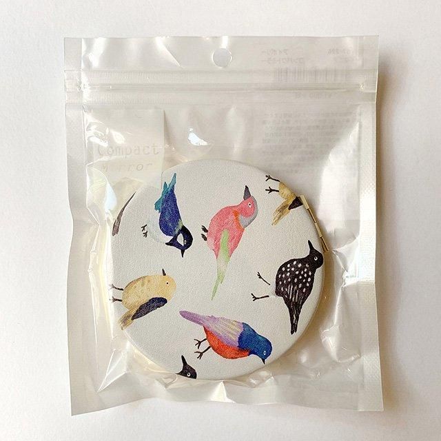 ヴィンテージベツレヘムパール コンパクトミラー　小鳥と木の実　植物　鳩 手鏡 ヴィンテージベツレヘムパールコンパクトミラー小鳥と木の実植物鳩植物の