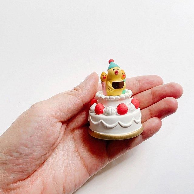 歌うインコ / バースデーケーキ」オカメインコ×食べ物ミニチュア