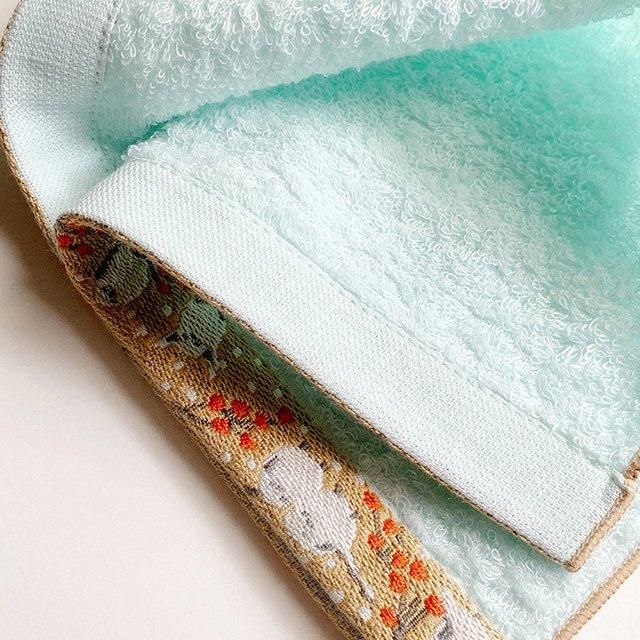 【未使用】　トリコ　ハンカチ タオルハンカチ / トリコ / シマエナガ(木の実)」小鳥の縁取りつき