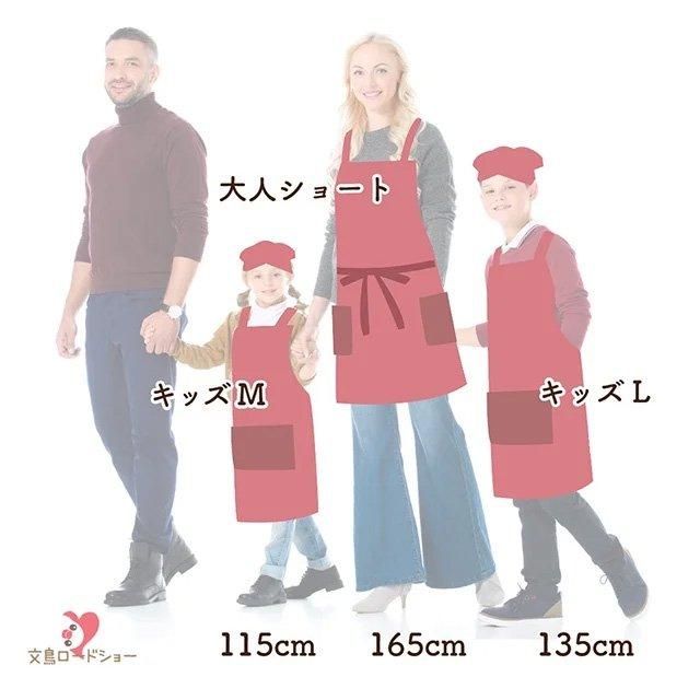 キッズエプロンM(子ども110cm-120cm・膝丈) / 三角巾セット