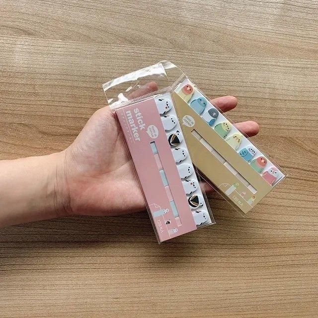 付箋 スティックマーカー / 文鳥」桜・白・シナモン・シルバー