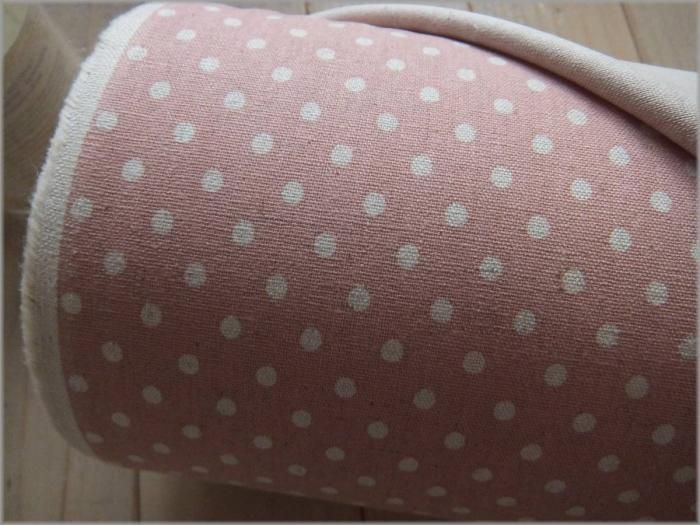 綿麻キャンバス 生地 水玉柄 4mmドット スモーキーピンク 11f 生地通販 マーブルマーケット 綿麻キャンバス 生地 水玉柄 4mmドット スモーキーピンク 11f 生地通販 マーブルマーケット