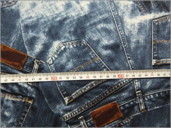 ツイル 生地】デニム転写プリント*コットン*denim blue*1B - 生地通販 マーブルマーケット