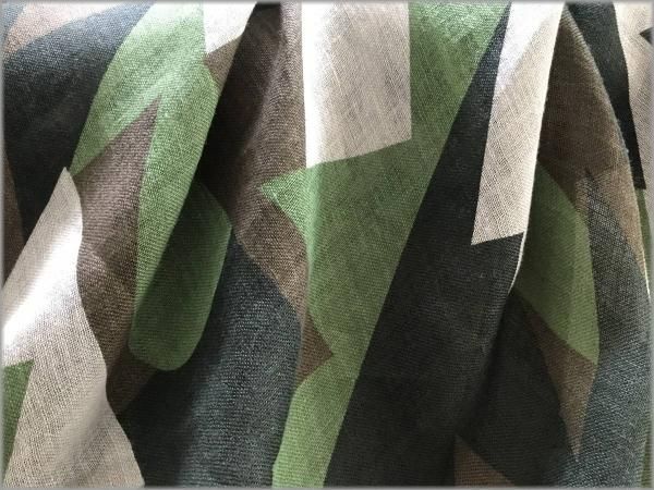 リネンガーゼ 生地 麻100 ストール 幾何学 Smoke Green 2c 生地通販 マーブルマーケット リネンガーゼ 生地 麻100 ストール 幾何学 Smoke Green 2c 生地通販 マーブルマーケット