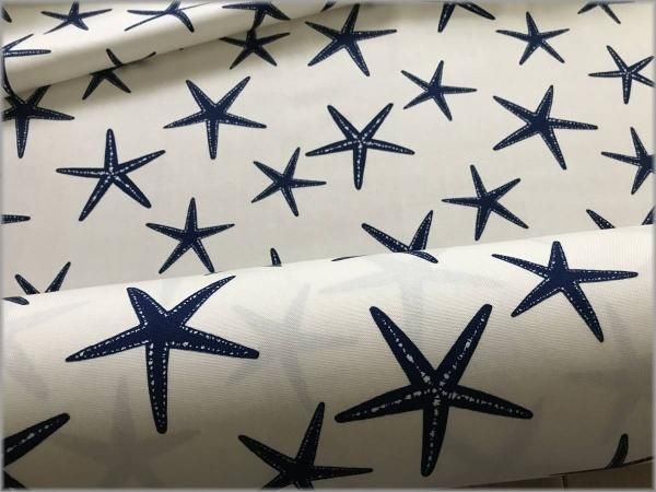 オックス 生地 ヒトデ マリン柄 Off White Blue 4a 生地通販 マーブルマーケット オックス 生地 ヒトデ マリン柄 Off White Blue 4a 生地通販 マーブルマーケット
