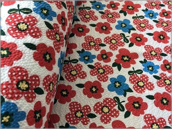 リップル 生地 ポプリン レトロポップフラワー Red Blue 5a 生地通販 マーブルマーケット リップル 生地 ポプリン レトロポップフラワー Red Blue 5a 生地通販 マーブルマーケット