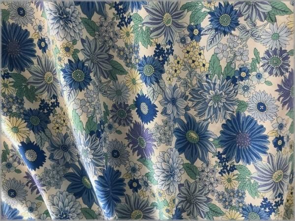 菜の花様　お問い合わせ　ブルー系花柄　ボタニカル 菜の花様 お問い合わせ ブルー系花柄 ボタニカル 生地 草花柄