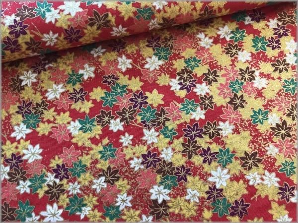 シーチング 生地 和柄 千代紙柄 紅葉 Quilt Gate Red 11c 生地通販 マーブルマーケット シーチング 生地 和柄 千代紙柄 紅葉 Quilt Gate Red 11c 生地通販 マーブルマーケット