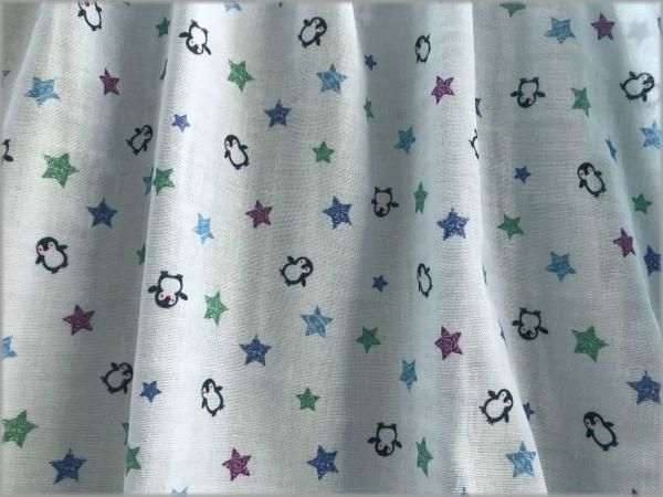 ダブルガーゼ 生地】ペンギンスター星*sherbet blue*1C 生地通販 マーブルマーケット 新品 フェイスタオル スター 星柄 グレー ふんわり やわらか 抗菌 北欧