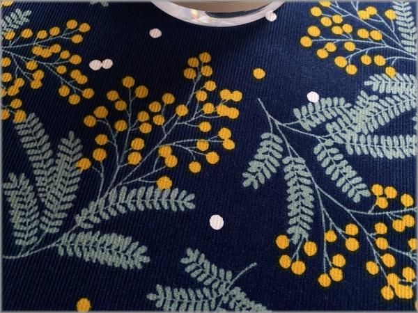 コーデュロイ 生地】シャツコール*ミモザ*navy*B4 - 生地通販