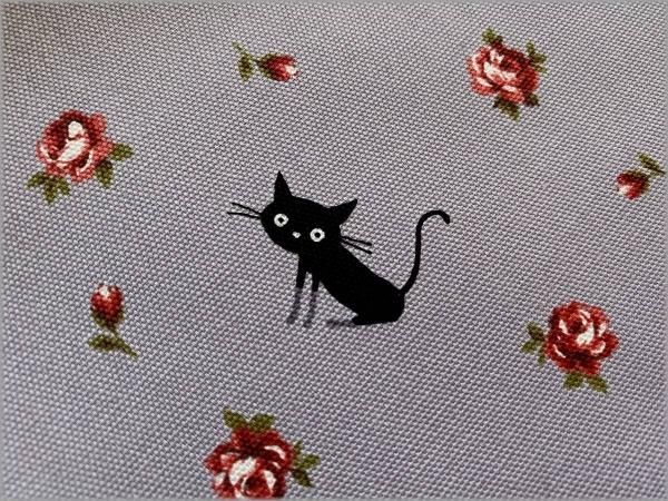 オックス 生地 Cocoland 黒猫 薔薇 ミニローズ Purple 27e 生地通販 マーブルマーケット オックス 生地 Cocoland 黒猫 薔薇 ミニローズ Purple 27e 生地通販 マーブルマーケット