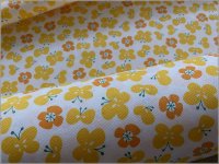 【オックス 生地】蝶々フラワー*yellow orange*97A