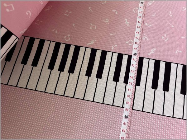 オックス 生地】ピアノ 鍵盤*音符 ギンガム*pink*80A - 生地通販 ...
