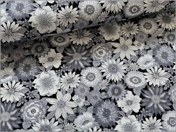 オックス 生地】ボタニカルフラワー*花柄*monotone*12E 生地通販 マーブルマーケット