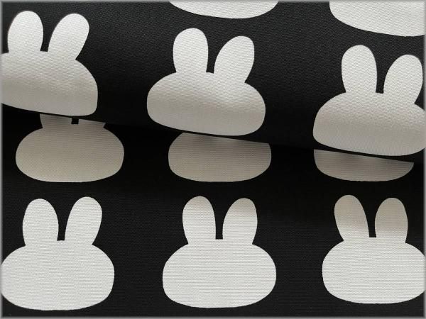 オックス 生地】おおきなウサギ*シルエット*うさぎ*black*52A