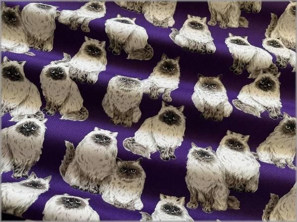 オックス 生地】ヒマラヤン 猫 ネコ violet A3 - 生地通販 マーブル