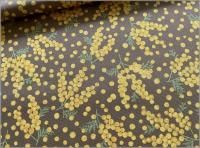 【オックス 生地】ミモザ mimosa フラワー 花柄 コットン beige 1J