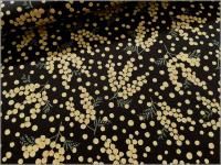 【オックス 生地】ミモザ mimosa フラワー 花柄 コットン black 1E