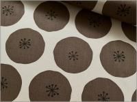 1m単位【オックス 生地】おおきなフラワー 花柄 生成り brown 3A