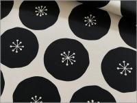 1m単位【オックス 生地】おおきなフラワー 花柄 生成り black 3C