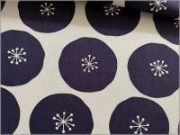 1m単位【オックス 生地】おおきなフラワー 花柄 生成り purple 3G