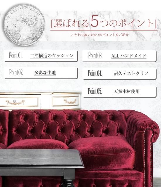 ヴィンセントチェスターフィールドソファ 二人掛け グレー ヴィンセントチェスターフィールドソファ 二人掛け グレー