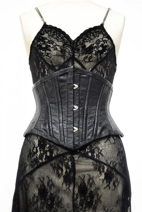 ブラックレザーコルセット20インチ - designbucker