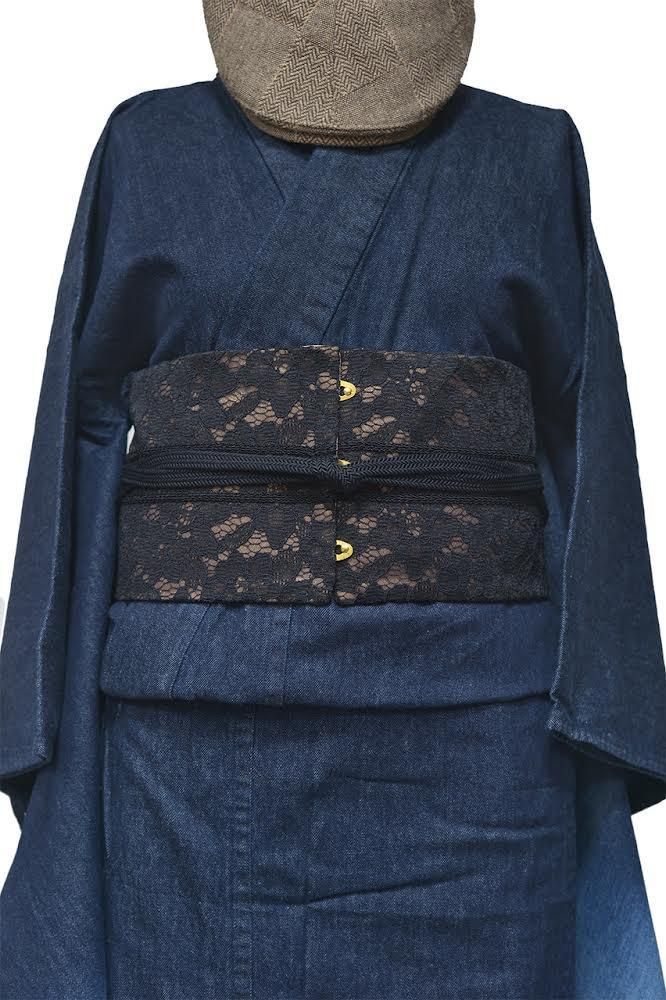 着物用帯コルセット（黒レース×ピンク） - designbucker