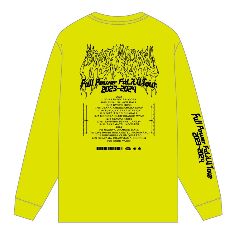 Full Power FaLiLV Tour 2023-2024 Full Color LONGSLEEVE T-SHIRTS〈B〉(Safety  green) - Fear, and Loathing in Las Vegas Online Store