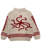 LECAVALIER / ルカヴァリエ - RED SWIRL SWEATER (BEIGE)