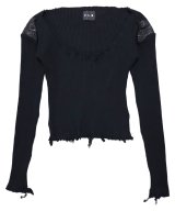 P.L.N. / ピーエルエヌ - DISTRESSED SWEATER (BLACK)<img class='new_mark_img2' src='https://img.shop-pro.jp/img/new/icons2.gif' style='border:none;display:inline;margin:0px;padding:0px;width:auto;' />