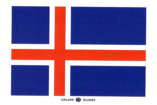 UN 国旗ポストカード ICELAND / アイスランド - 旅する雑貨店 BON VOYAGE