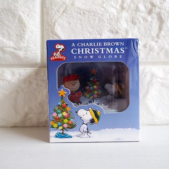 アメリカ買付品 Snoopy スヌーピー クリスマススノードーム チャーリーブラウンミニボックス 旅する雑貨店 Bon Voyage