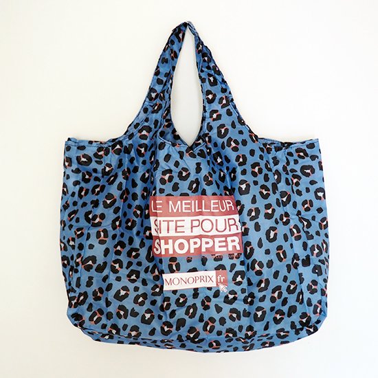 フランス買付品] MONOPRIX / モノプリ 折りたたみエコバッグ LEOPARD