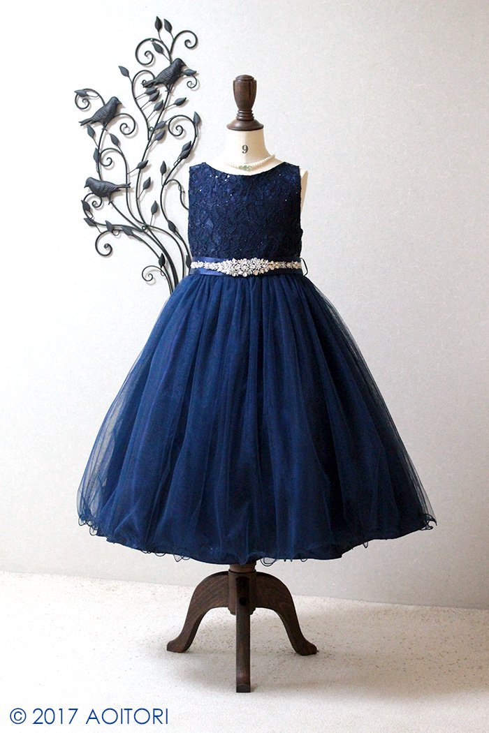ジュニアドレス 13-340CB(160cm）ネイビーブルー｜子供ドレスの【青い鳥】