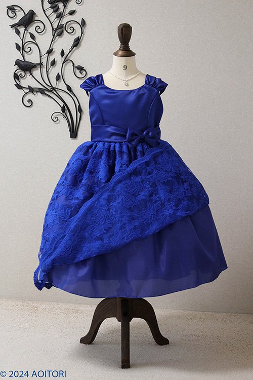 子供ドレス　ピアノ発表会ドレス　15-155FL(150cm)ロイヤルブルー【青い鳥】のp6の画像