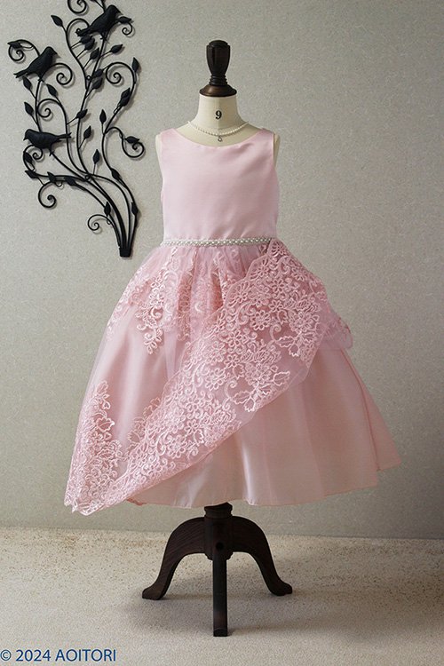 子供ドレス　ピアノ発表会ドレス　15-246B(150cm)ピンク【青い鳥】のp6の画像