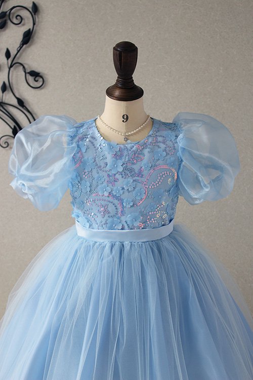 子供ドレス　ピアノ発表会ドレス　12-317(130cm)ライトブルー【青い鳥】のp4の画像