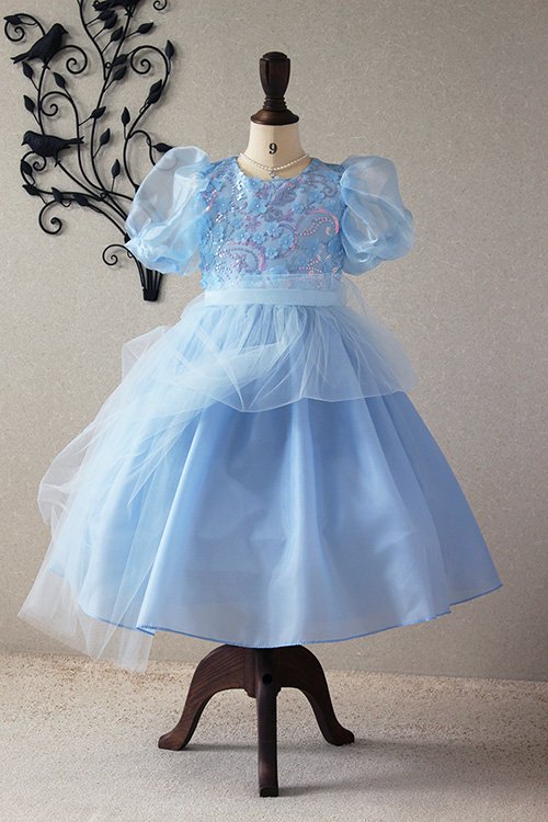 子供ドレス　ピアノ発表会ドレス　12-317(130cm)ライトブルー【青い鳥】のp6の画像