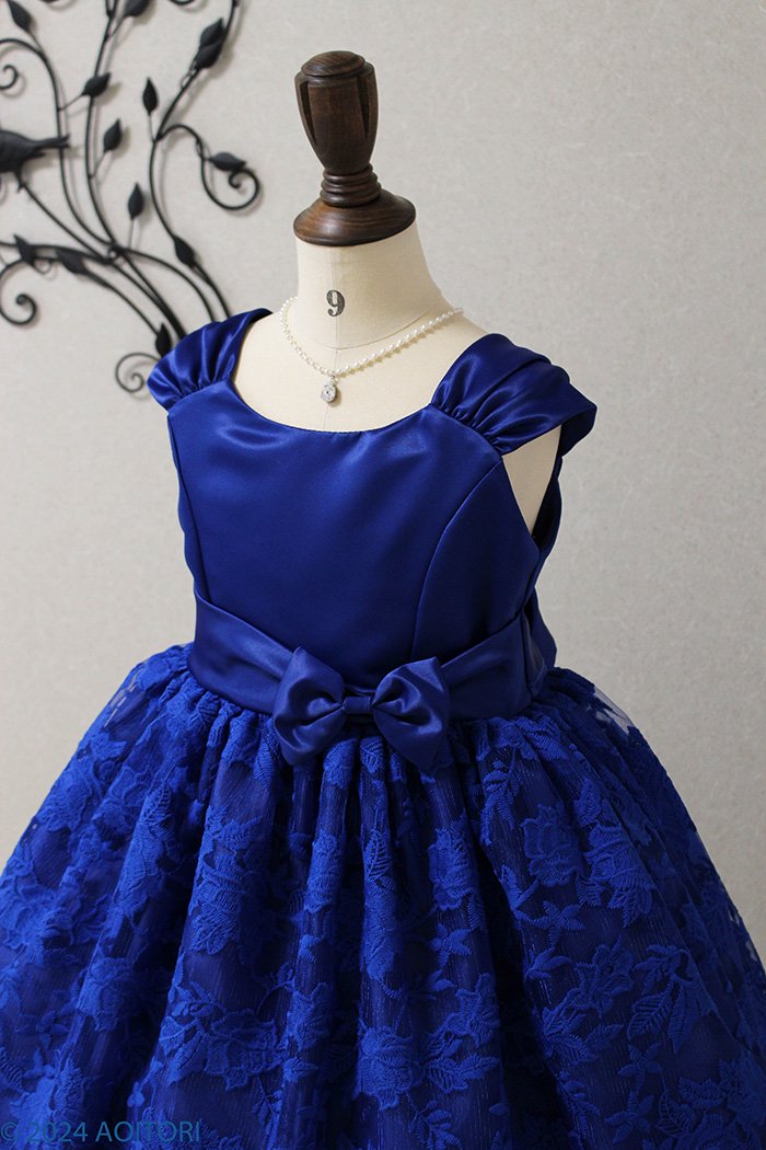 子供ドレス　ピアノ発表会ドレス　15-155FL(150cm)ロイヤルブルー【青い鳥】のp1の画像