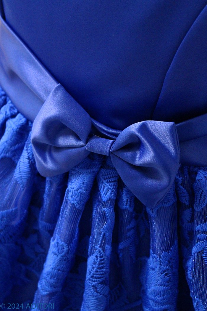 子供ドレス　ピアノ発表会ドレス　15-155FL(150cm)ロイヤルブルー【青い鳥】p3の画像