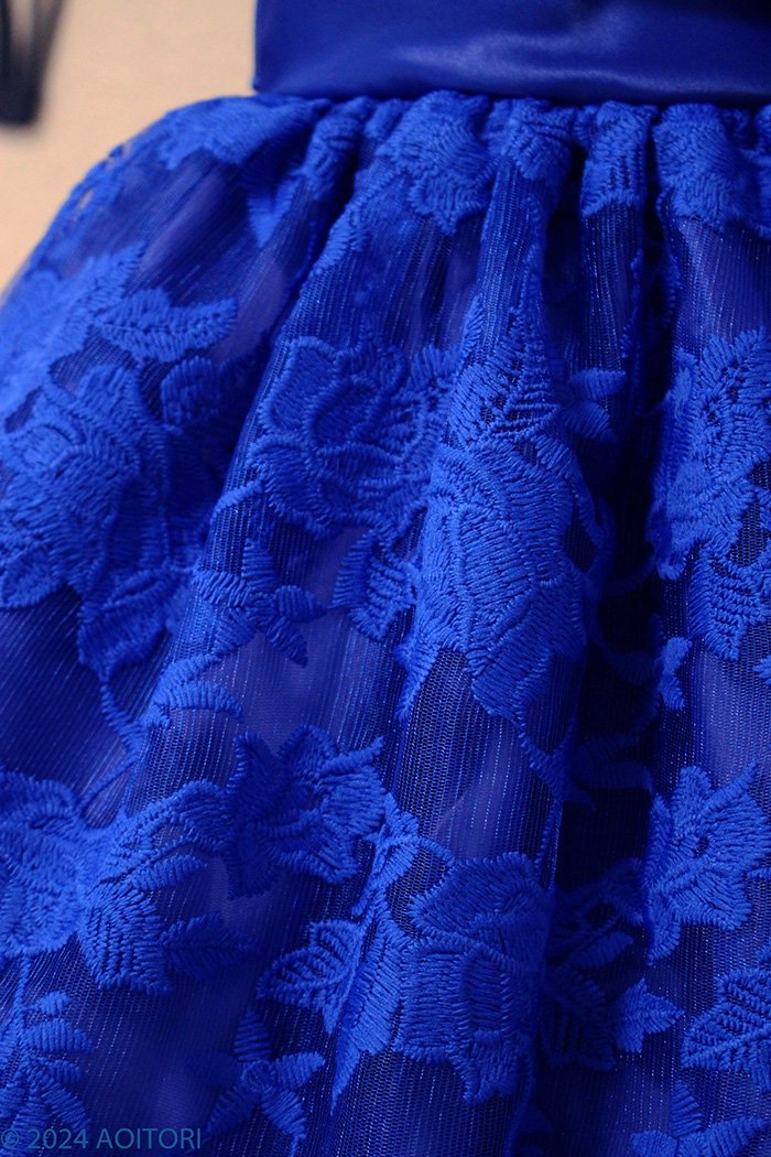 子供ドレス　ピアノ発表会ドレス　15-155FL(150cm)ロイヤルブルー【青い鳥】p6の画像