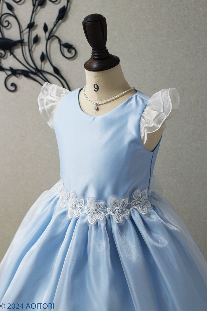 子供ドレス　ピアノ発表会ドレス　15-267(120cm)ベビーブルー【青い鳥】のp1の画像