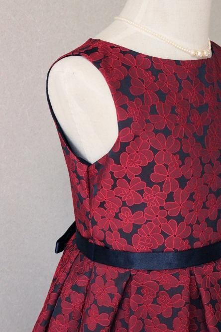 子供ドレス ピアノ発表会ドレス 3-354(150cm)レッド【青い鳥】