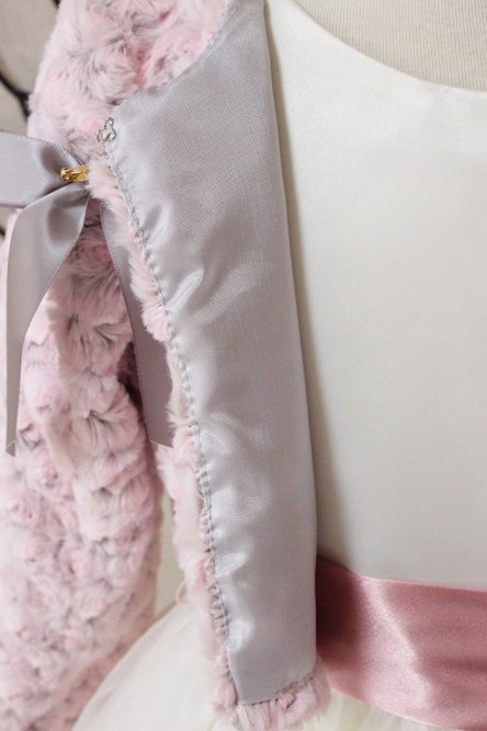 子供ドレス,演奏会衣装に最適なボレロ 長袖 3-330B ピンク／シルバー