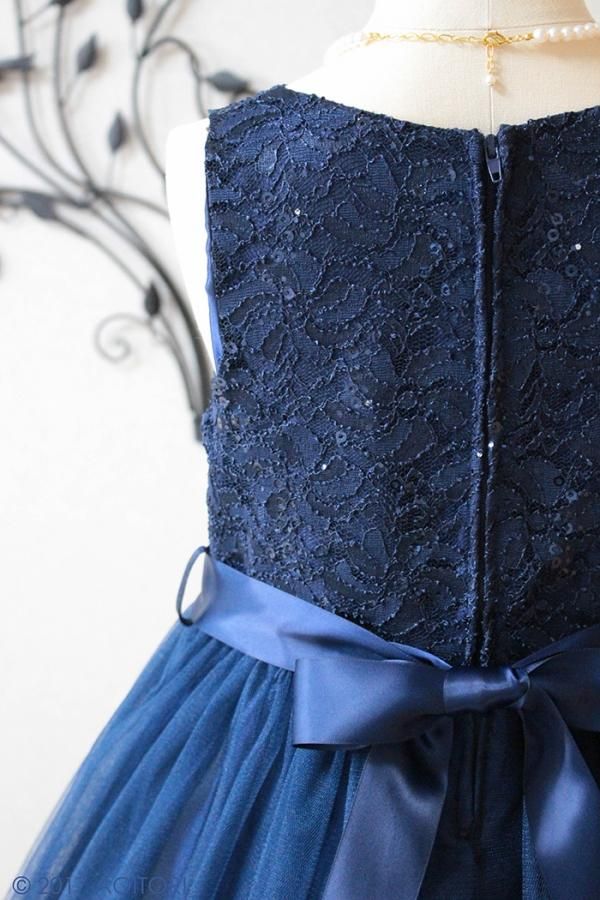 子供ドレス ピアノ発表会ドレス 13-340CB(150cm）ネイビー