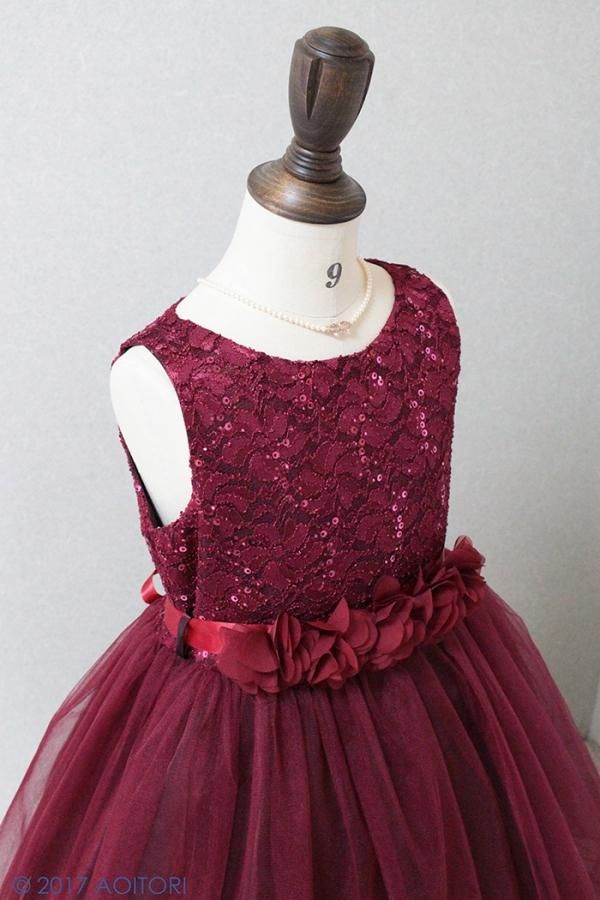 ジュニアドレス 子供ドレス 13-340F(160cm)バーガンディー ジュニアドレス 子供ドレス 13-340F(160cm)バーガンディー