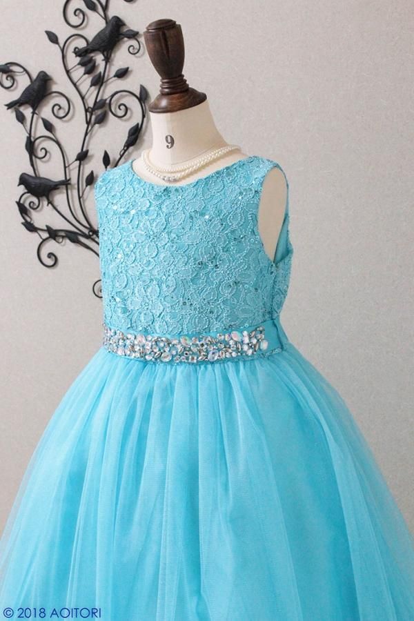 子供ドレス ピアノ発表会ドレス 13-340(150cm）ターコイズ