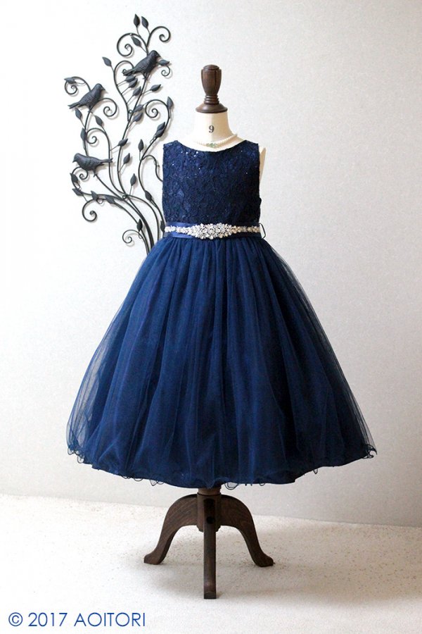 ジュニアドレス 13-340CB(160cm）ネイビーブルー｜子供ドレスの【青い鳥】