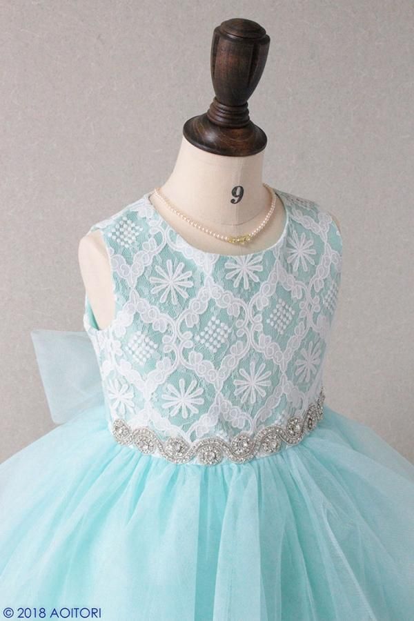 子供ドレス ピアノ発表会ドレス 14-3573C(130cm）ミントグリーン